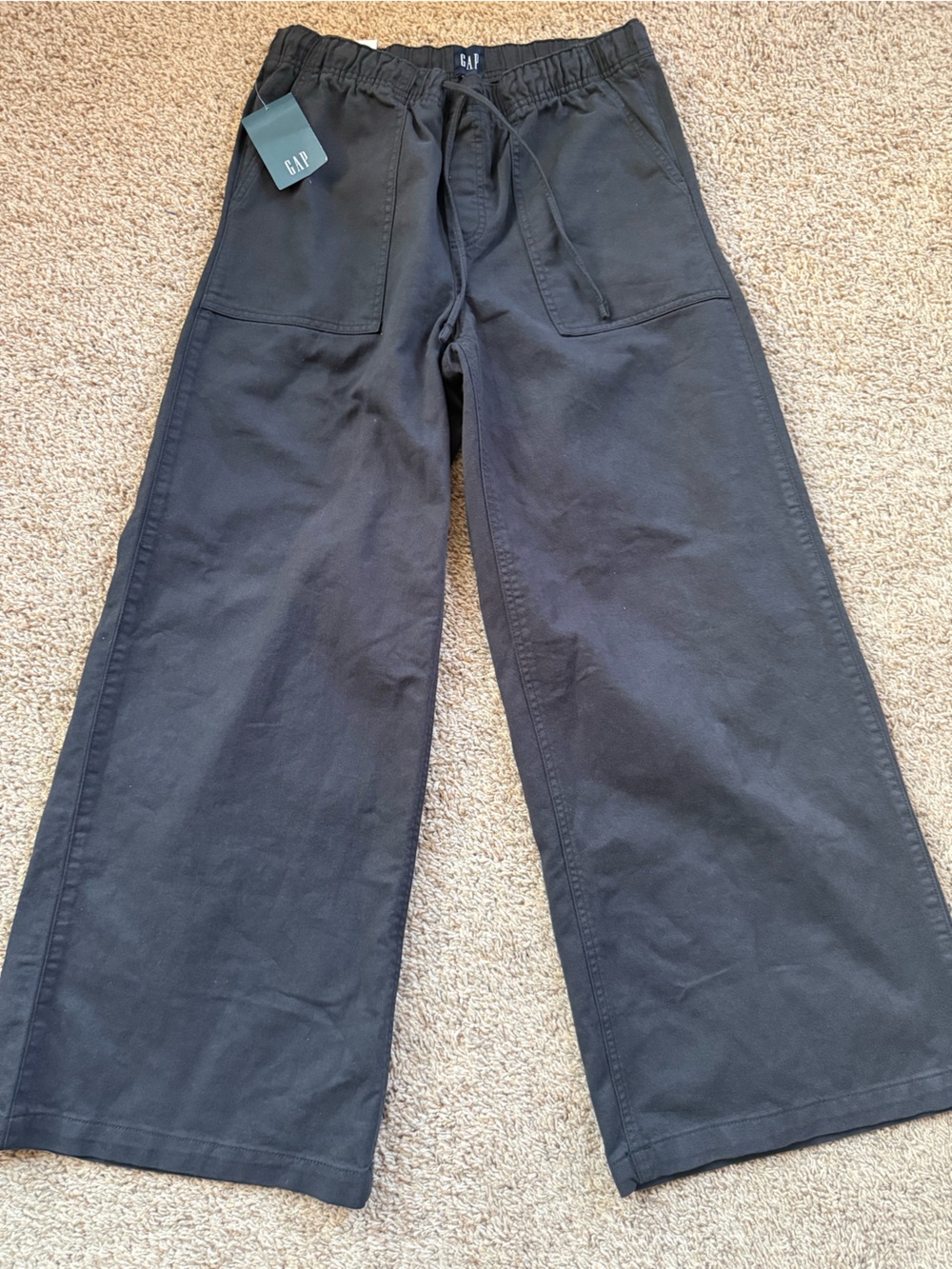 NWT GAP Poplin Relaxed Easy Wide Leg Pants Drawstring Size M